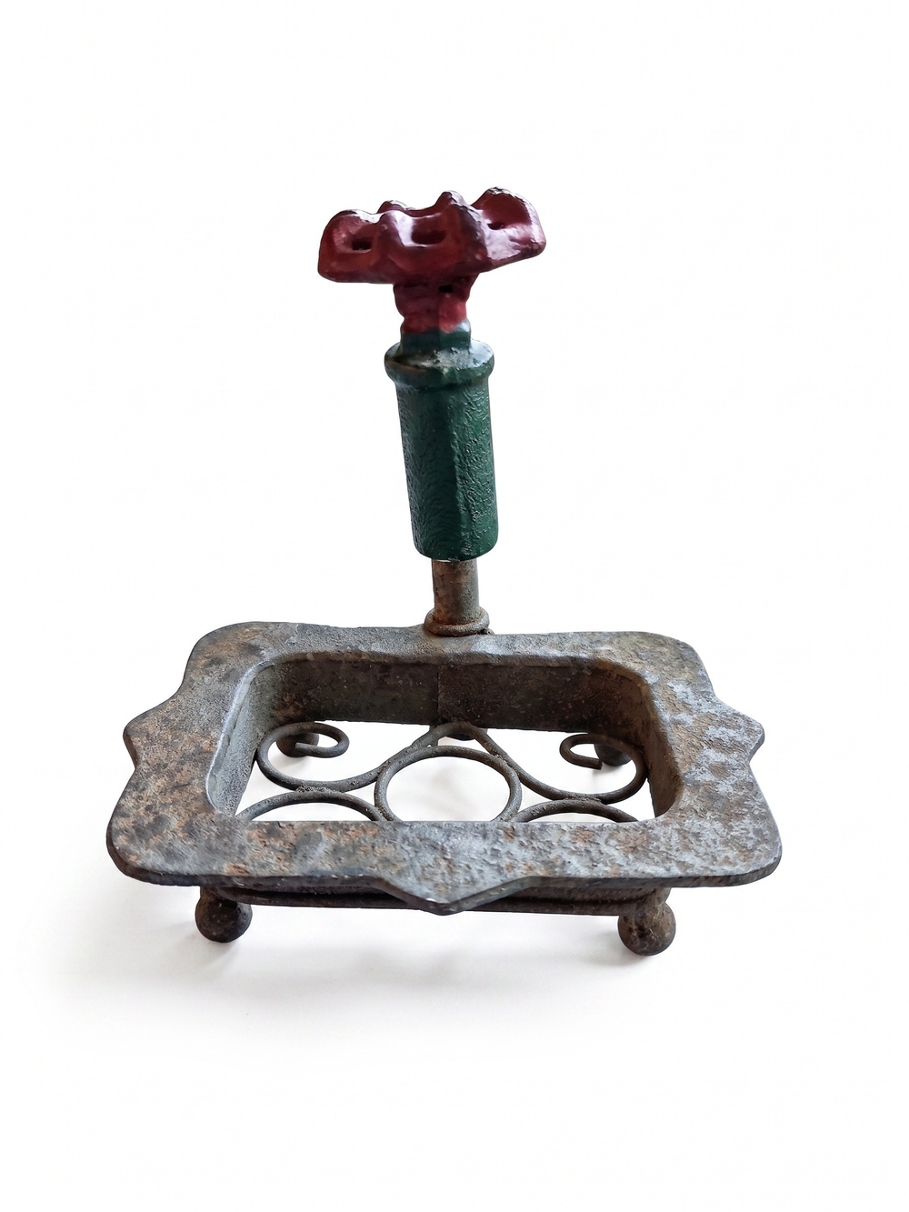 Cast Iron Water Faucet Soap Dish Rustic Country Farmhouse Garden Decor
